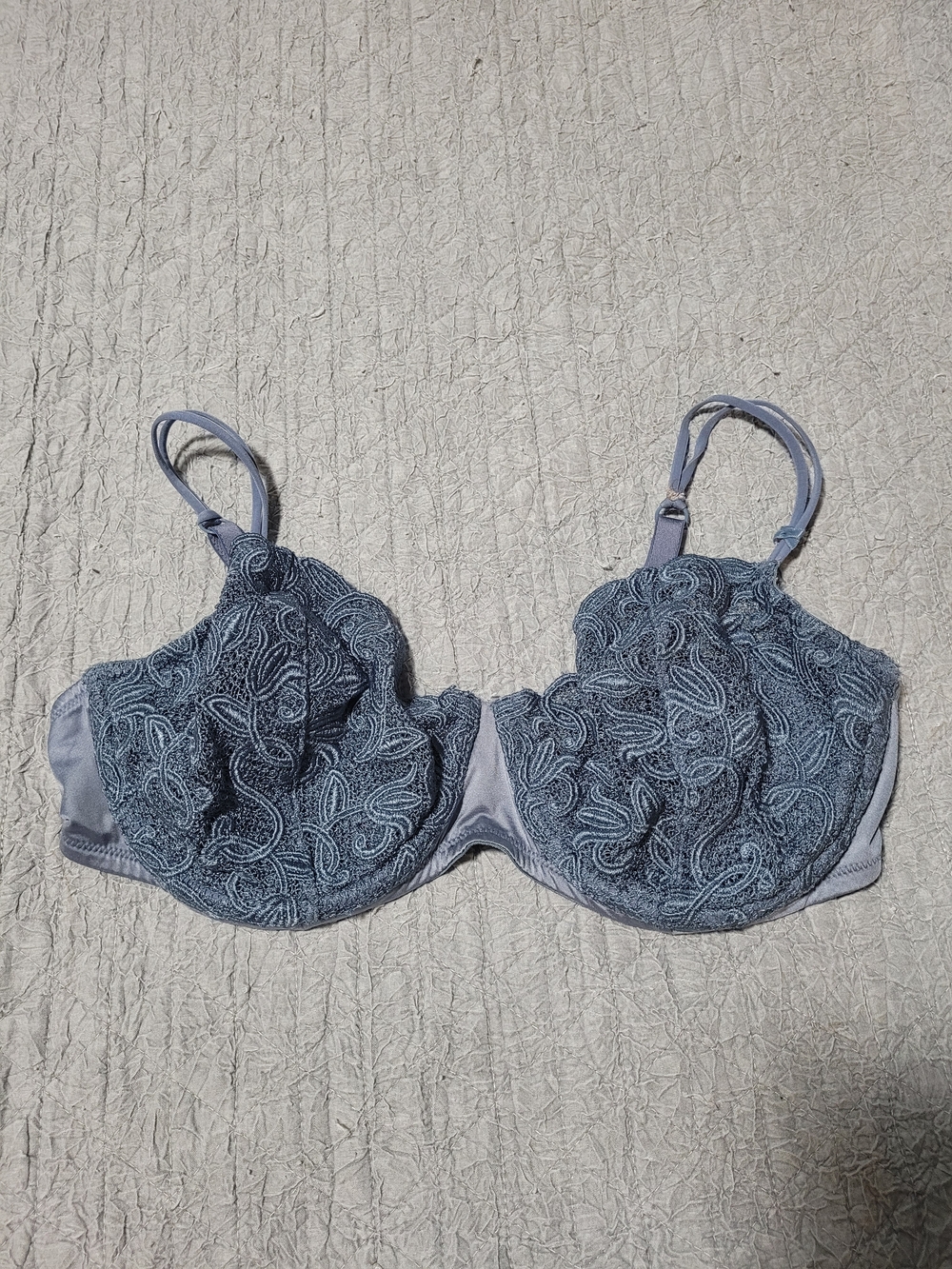 Victoria's Secret Blue Lace Underwire Bra - Slate Blue